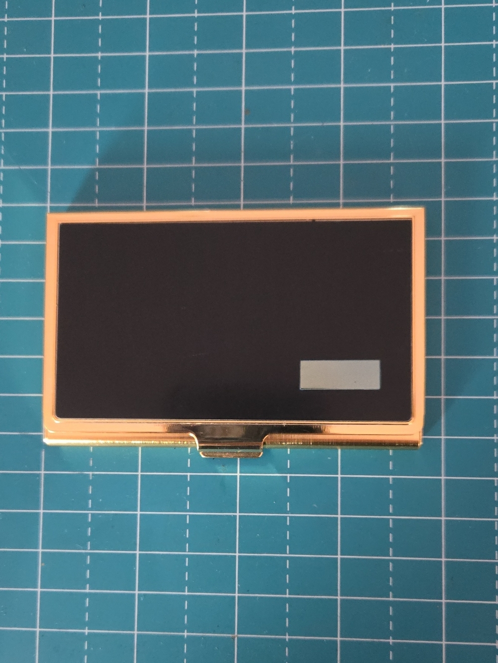 Gold and Black Business Card Holder - Slim Metal Case